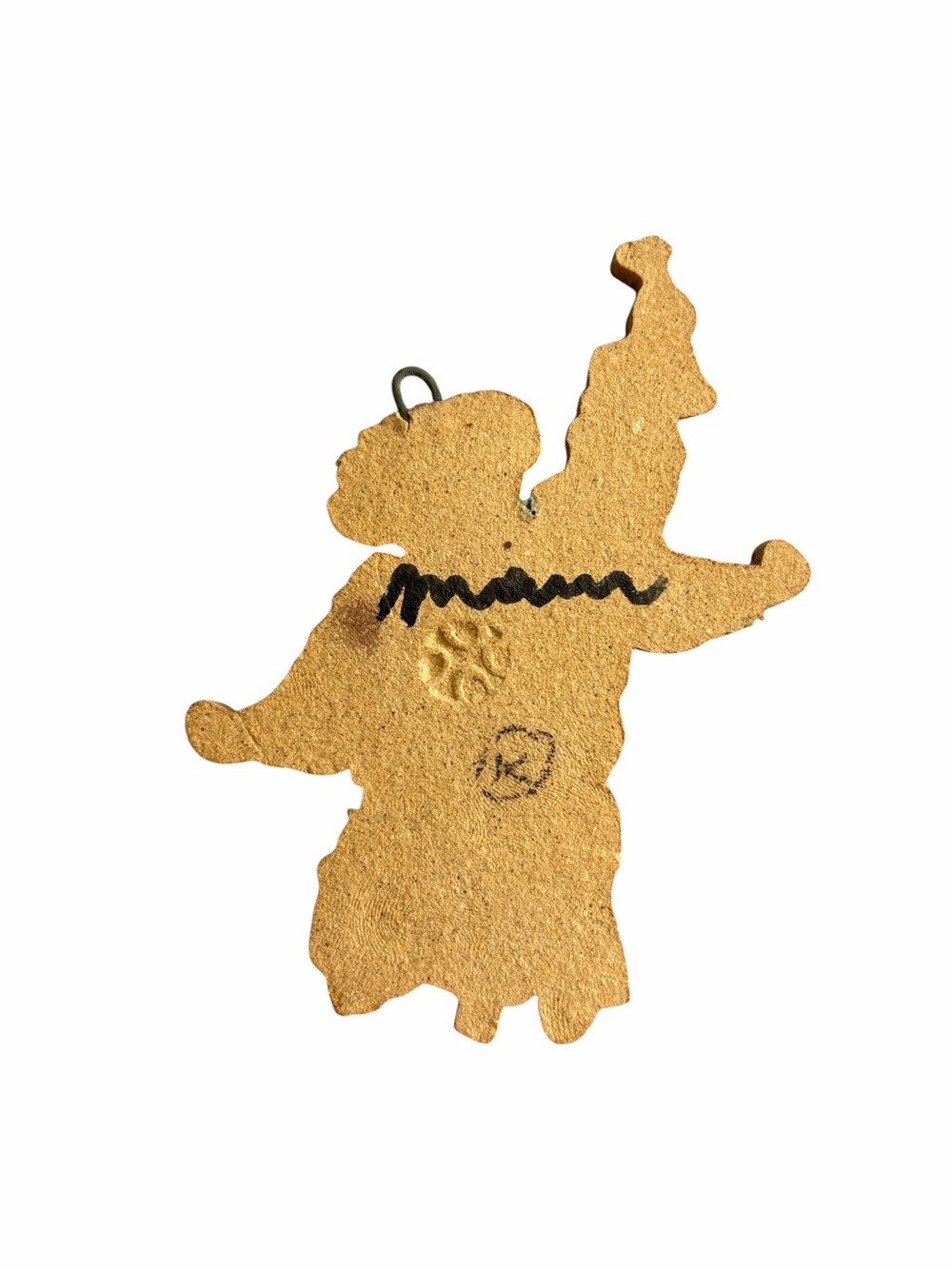 Vintage St. Andrews Abbey Angel Ornament Pottery Stoneware Angel With Dog & Bone - Picture 3 of 7